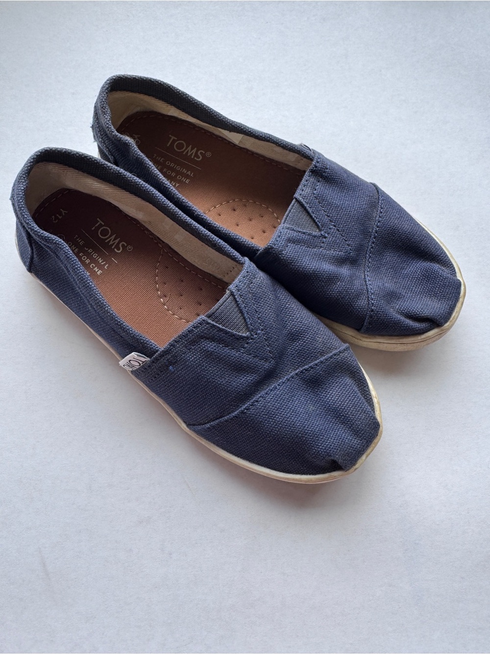 TOMS Alpargata Navy Blue Canvas Shoes Youth size 12